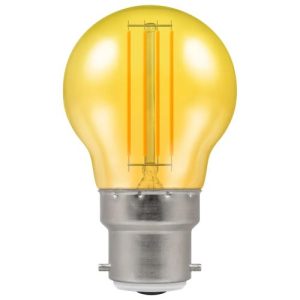 LED GOLFBALL FILAMENT BC 4.5W=25W=400LM. YELLOW HARLEQUIN