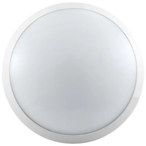 PHOEBE 11W/15W CCT IP65 300MM WHITE/OPAL ROUND BULKHEAD WITH MICROWAVE AND EMERGENCY