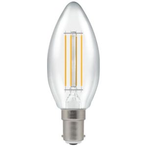 LED CANDLE 5W=40W=470LM SBC FILAMENT DUO DIM WARM WHITE CLEAR