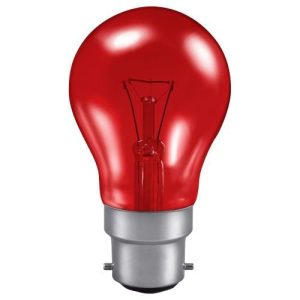 GLS 40W BC B22 240V RED FIREGLOW A60