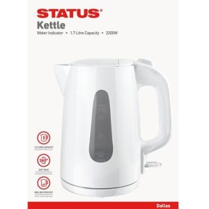 STATUS DALLAS 1.7L 2KW 360º C/LESS WHITE KETTLE