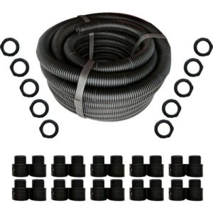 DELIGO 10MTR X 25MM BLACK FLEXI CONTRACTOR PACK+CLIPS+GLANDS