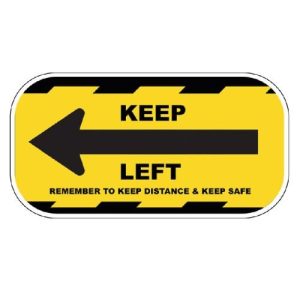 KEEP LEFT ADHESIVE FLOOR/WALL STICKER YELLOW 300MM