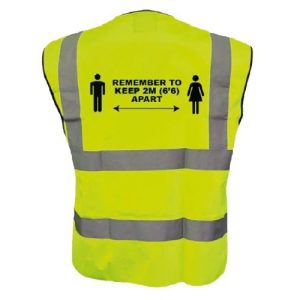 SOCIAL DISTANCE HI-VIS YELLOW VEST X- LARGE