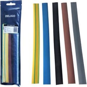 MIXED COLOURS 15PC X 250MM 19.1MM-9MM HEAT SHRINK