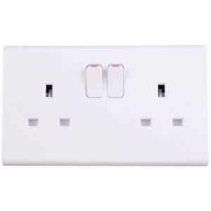 DETA SLIMLINE 2G DOUBLE POLE SWITCHED SOCKET