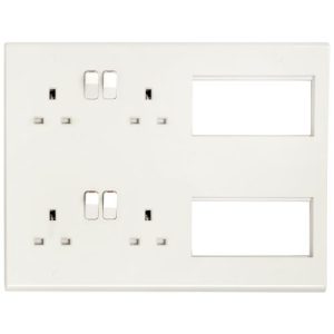 DETA SLIMLINE MEDIA PLATE SOCKET WHITE