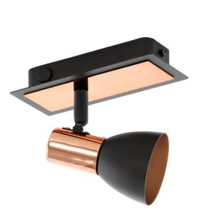 EGLO BARNHAM SPOT STEEL SINGLE BLACK AND COPPER