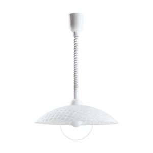 EGLO ALVEZ RISE & FALL PENDANT WHI/GLASS