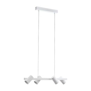 EGLO GATUELA PENDANT LIGHT STEEL / WHITE 4 SPOT LIGHT