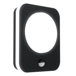 EGLO MADRIZ BLACK LED PIR WALL LIGHT