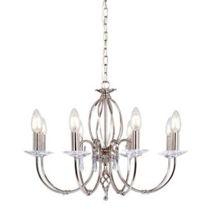 ELSTEAD AEGEAN 8 LIGHT CHANDELIER - POLISHED NICKEL