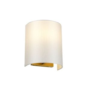 ELSTEAD COOPER SMALL CURVED WALL LIGHT WITH AGED BRASS BACK PLATE