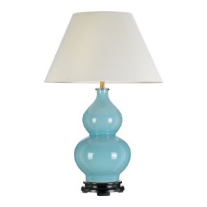 ELSTEAD HARBIN GOURD 1 LIGHT TABLE LAMP WITH TALL EMPIRE - DUCK EGG BLUE