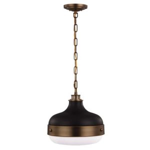 ELSTEAD CADENCE 2 LIGHT PENDANT - DARK ANTIQUE BRASS/MATTE BLACK