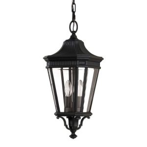 ELSTEAD COTSWOLD LANE 2 LIGHT MEDIUM CHAIN LANTERN - BLACK