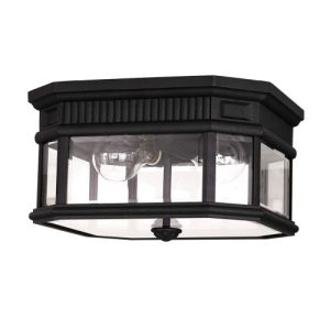 ELSTEAD COTSWOLD LANE 2 LIGHT FLUSH CEILING MOUNT - BLACK