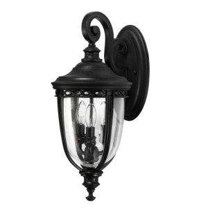 ELSTEAD ENGLISH BRIDLE 3 LIGHT MEDIUM WALL LANTERN - BLACK