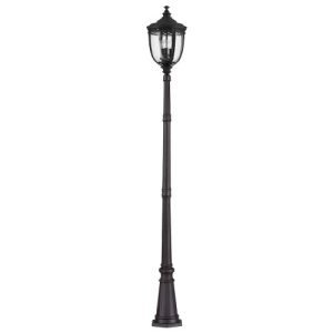 ELSTEAD ENGLISH BRIDLE 3 LIGHT LARGE LAMP POST - BLACK