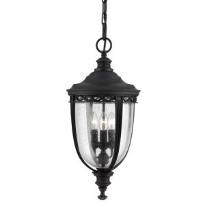 ELSTEAD ENGLISH BRIDLE 3 LIGHT LARGE CHAIN LANTERN - BLACK