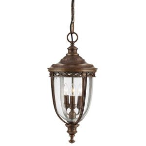 ELSTEAD ENGLISH BRIDLE 3 LIGHT LARGE CHAIN LANTERN - BRITISH BRONZE