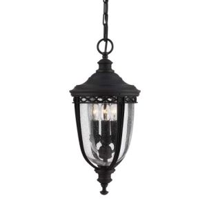 ELSTEAD ENGLISH BRIDLE 3 LIGHT MEDIUM CHAIN LANTERN - BLACK