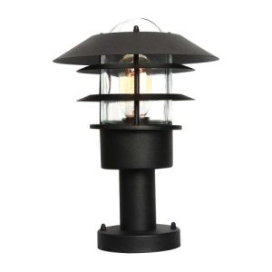 ELSTEAD HELSINGOR 1 LIGHT PEDESTAL LANTERN - BLACK