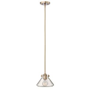 ELSTEAD CONGRESS 1 LIGHT CLEAR GLASS PENDANT - BRUSHED CARAMEL