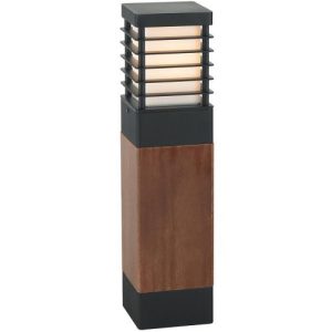 ELSTEAD HALMSTAD 1 LIGHT MEDIUM WOODEN BOLLARD - BLACK
