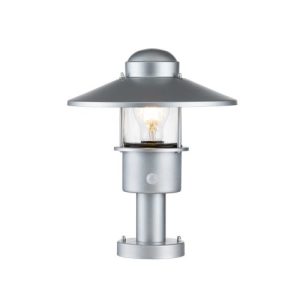 ELSTEAD KLAMPENBORG 1 LIGHT PEDESTAL WITH PIR - SILVER
