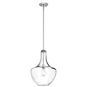 ELSTEAD EVERLY 1 LIGHT MEDIUM PENDANT CHROME