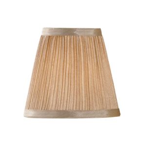 ELSTEAD CLIP SHADES MUSHROOM PLEAT GOLD CHIFFON CANDLE SHADE