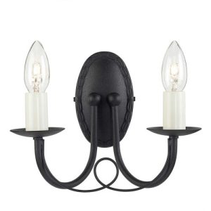 ELSTEAD MINSTER 2 LIGHT WALL LIGHT - BLACK