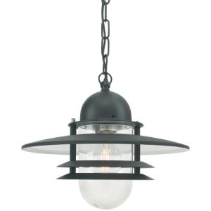 ELSTEAD OSLO 1 LIGHT CHAIN LANTERN - BLACK