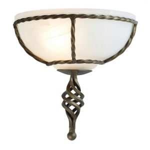 ELSTEAD PEMBROKE 1 LIGHT WALL UPLIGHTER - BLACK/GOLD