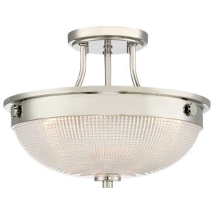 ELSTEAD MANTLE 2 LIGHT SEMI-FLUSH - POLISHED NICKEL