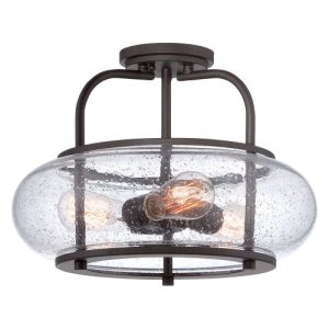 ELSTEAD TRILOGY 3 LIGHT MEDIUM SEMI-FLUSH - OLD BRONZE