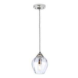 ELSTEAD TIBER PENDANT POLISHED NICKEL AND GLASS