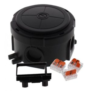 WISKA 82MM X 57MM IP66 ROUND BLACK J/BOX (WITH 3X221 WAGO)