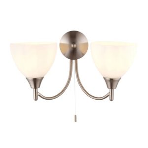 ENDON 2-LIGHT SATIN CHROME WALL LIGHT