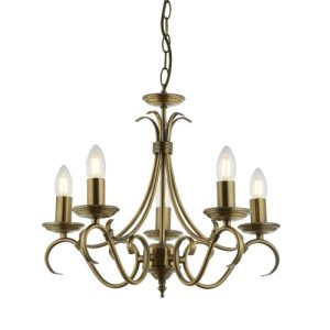 ENDON BERNICE 2LT WALL 60W ANTIQUE BRASS SWITCHED