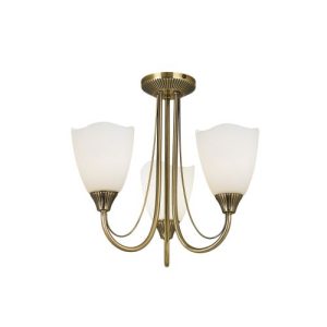 ENDON 3-LIGHT ANTIQUE BRASS CEILING FITTING