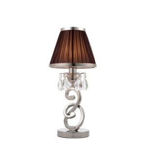 ENDON INTERIORS 1900 OKSANA NICKEL SMALL TABLE & BLACK SHADE