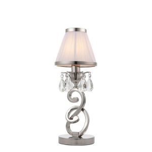 ENDON INTERIORS 1900 OKSANA NICKEL SMALL TABLE & WHITE SHADE