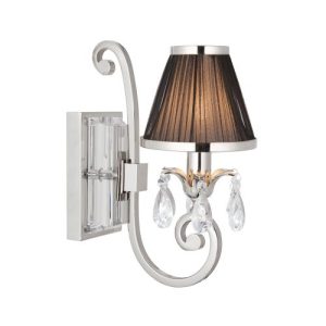 ENDON INTERIORS 1900 OKSANA NICKEL SINGLE WALL & BLACK SHADE