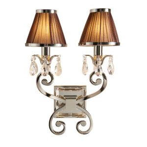 ENDON INTERIORS 1900 OKSANA NICKEL TWIN WALL & CHOCOLATE SHADES