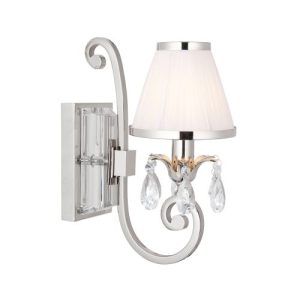 ENDON INTERIORS 1900 OKSANA NICKEL SINGLE WALL & WHITE SHADE