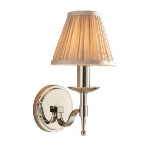 ENDON INTERIORS 1900 STANFORD NICKEL SINGLE WALL & BEIGE SHADE