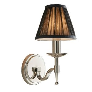 ENDON INTERIORS 1900 STANFORD NICKEL SINGLE WALL & BLACK SHADE