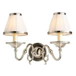 ENDON INTERIORS 1900 TILBURG NICKEL TWIN WALL & WHITE SHADES